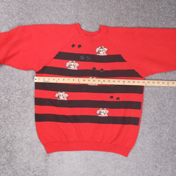 Vintage Womens Cute Cows Karen C. XL Red Long Sleeve Pullover Sweatshirt - Picture 4 of 10